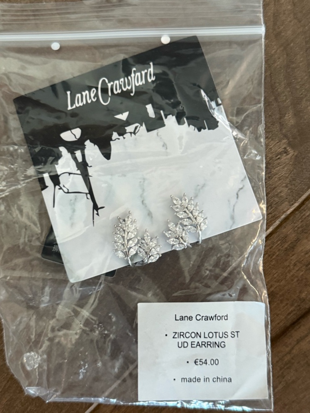 Lane Crawford Zircon Leaf shape Stud Earrings